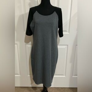 LuLaRoe XL Gray and Black Julia Dress